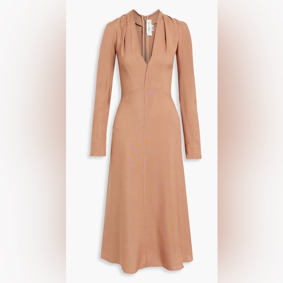 Victoria Beckham Cold-shoulder pleated crepe midi dress - New without tags - Picture 12 of 17